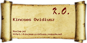 Kincses Ovidiusz névjegykártya